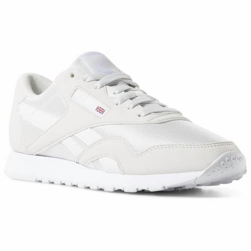 Tenisi Reebok Classic Nylon Color Dama Albi/Gri Romania YS4367NH